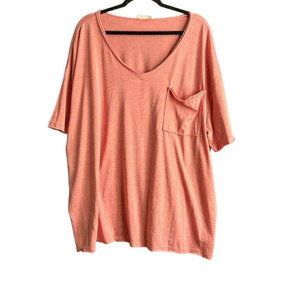 Zenana Outfitters Tops - Zenana Outfitters Pink Oversized T-Shirt